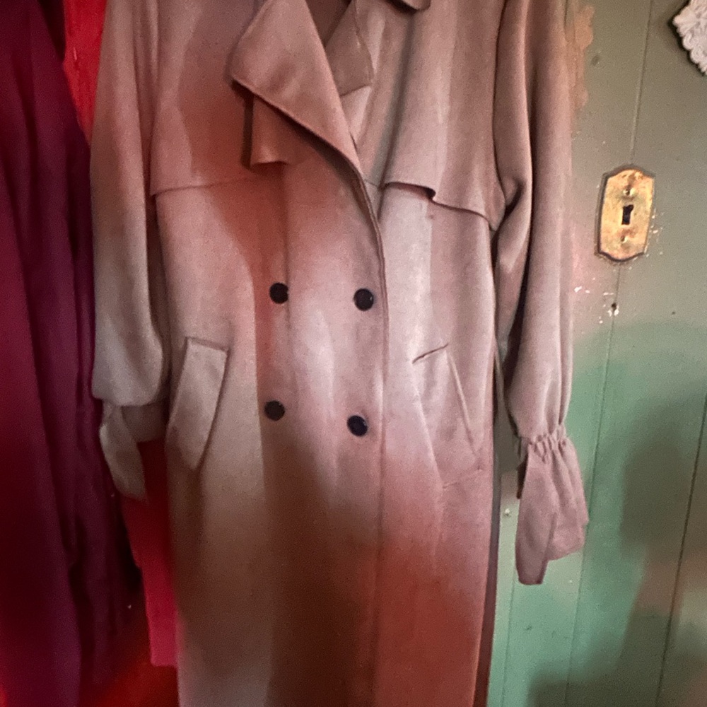 Women's Tan Double-Breasted Coat